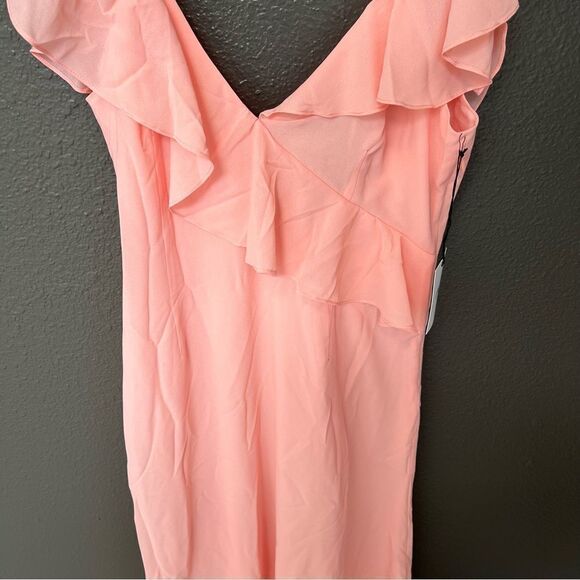 *spots* NWT Revolve x LPA Ruffle Neckline Maxi in Blush | Size L - Picture 5 of 16